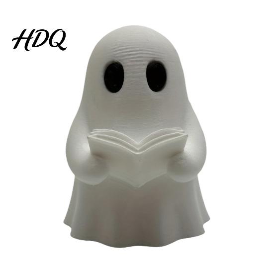 Unique Ghost Gifts for Kids Halloween Mini Reading Book Ornament 3D Printed Cute Little Decorative Figures Bookshelves Figurine Durable PLA Creative