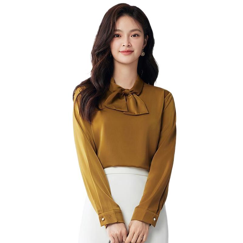 ROMON Women s Solid Long-Sleeve Blouse L