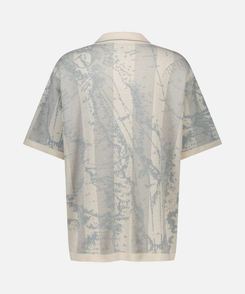 Sun Love Jacquard Full Zip Knit Polo Beige