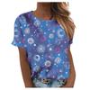Women's Fashion Casual  Print Flowy Loose Short-Sleeved T-Shirt Tops