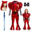 D-Descendant Costume Play 2026 Teen Fantasy Comedy Film The Rising of Red Cosplay Red Cool Outfit Halloween Dress Up for Girls