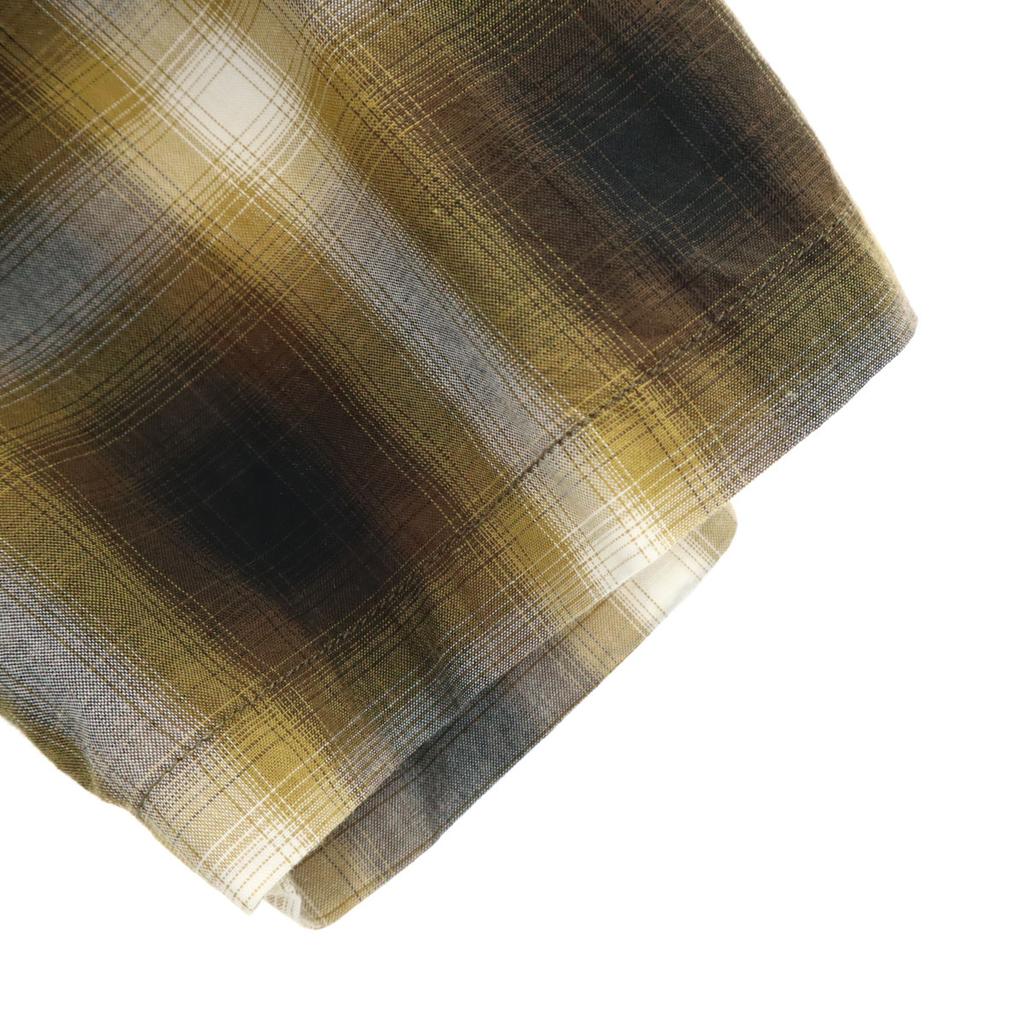 MONKEY TIME Check Pattern Short sleeve shirt M Mustard pullover Men's Used