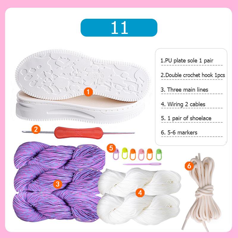 DIY Shoes Crocheted Material Hand-woven Summer Hook Soles Anti-kick Rubber Soles+Hollow Line Knitted Slippers Short Boots