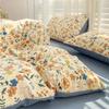 Four-piece Bedding Set Simple Duvet Cover Plant Flower Bed Sheet Adults and Kids Washed Cotton Pillowcase Home Textiles