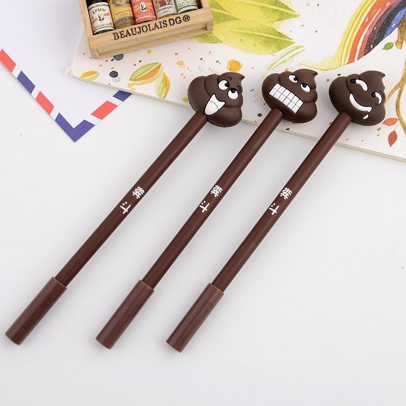 

1Pcs Stationery Creative Feces Gel Pen Lovely Expression Cartoon Pen Personality Signing Pen