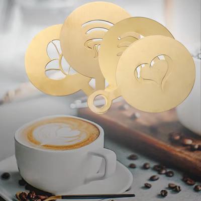 Šablona na kávu z nerezové oceli Latte Cappuccino Šablona na zdobení Dort Cookie Spray Paint Art Pečicí forma pro baristu Šablona