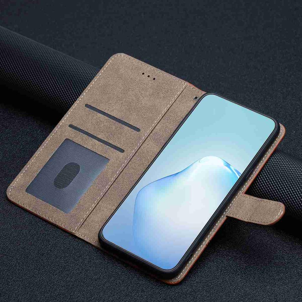 For Xiaomi 15T Case Lines Imprinted Flip Leather Retro Phone Cover with Wrist Strap