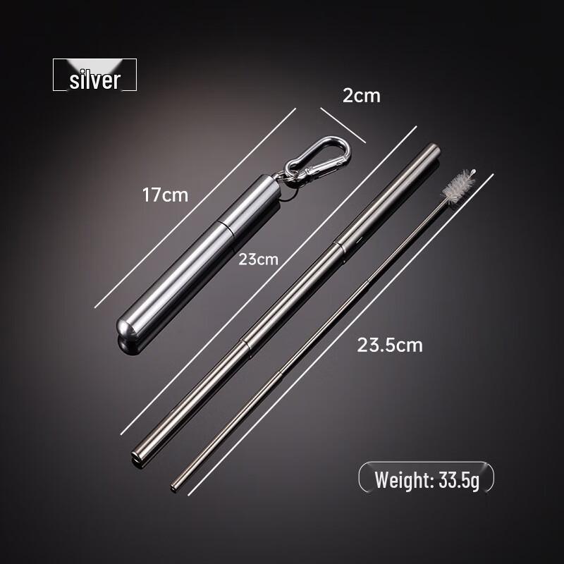 ZISIZ Telescopic Portable Straw Set with Aluminum Case