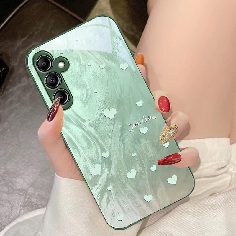 Gradient Love White For Samsung Galaxy A14 4G 20 30 52 20S 21S 22 A32 33 34 42 50 51 53 54 70 71 72 73 5G Glass Phone Case