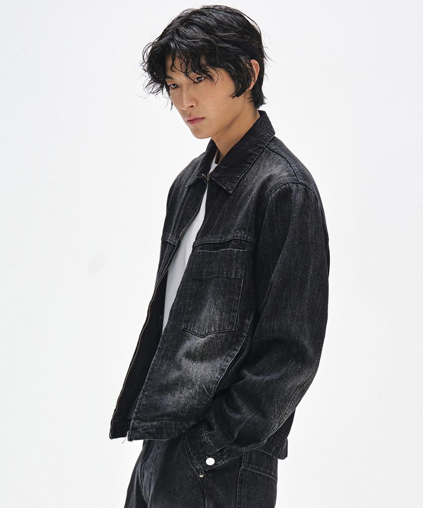 Decet Denim Zip Jacket Dcjk002Blacka
