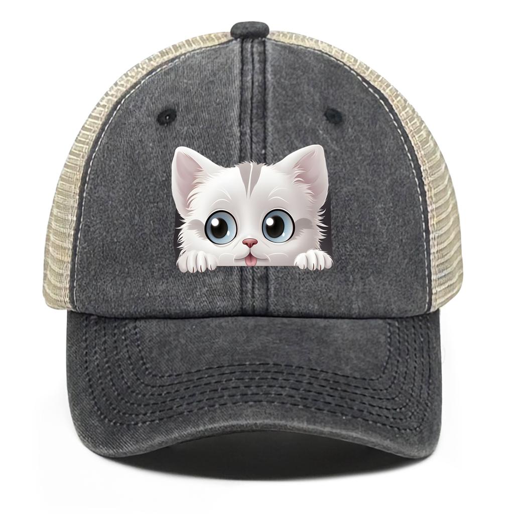 Lovely Cat Snapback Baseball Hat Cute Animals Hats For Woman Breathable Unisex Adjustable Baseball Cap Perfect For Street Style