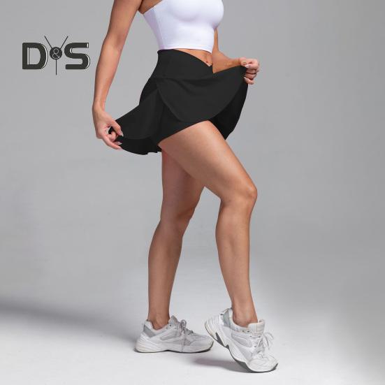 Dámská tenisová sukně s kapsou, vysoký pas, golfová sukně, letní ležérní atletická sportovní běžecká pickleballová cvičební sukně s vnitřními kraťasy
