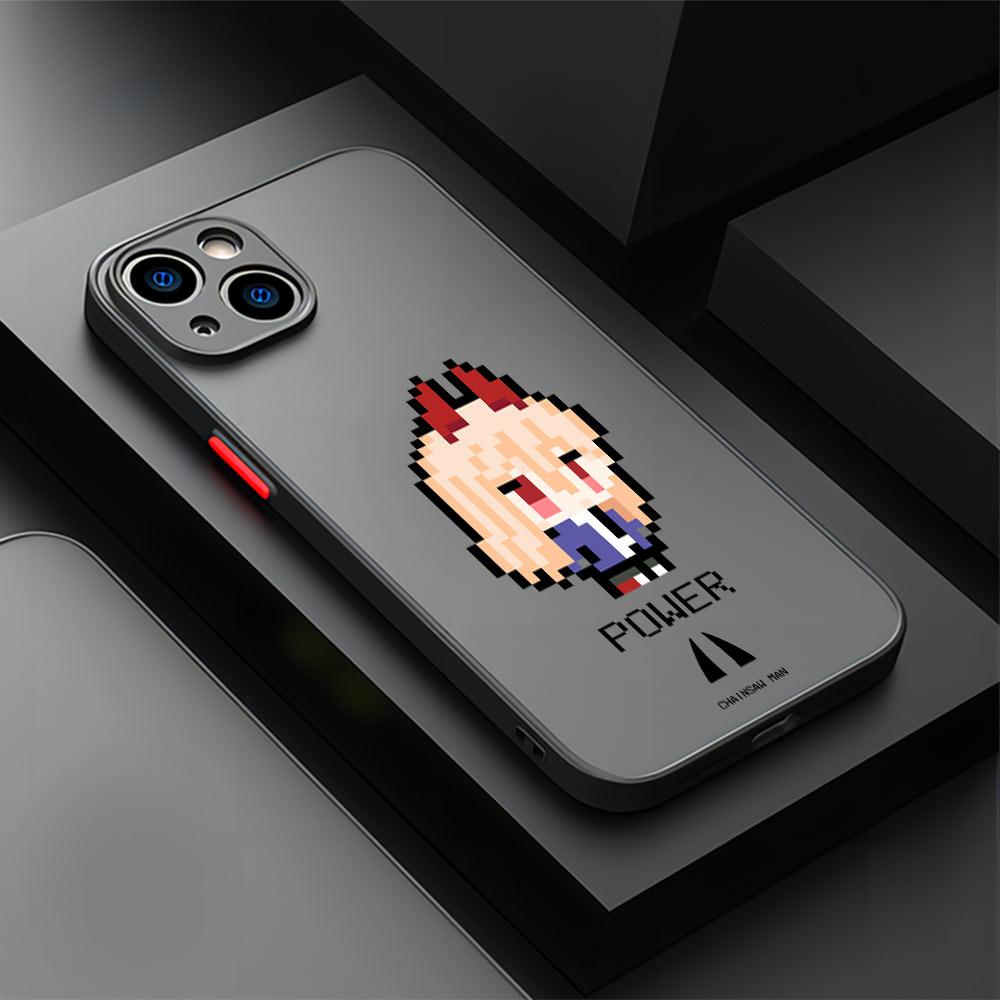 

Pixel Style Cute Chainsaw Man Phone Case For iPhone 17 Air 16 e 15 14 13 12 11 Pro Max Plus Mini SE 2020 2022 Transparent Cover iPhone17