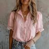 1116 Frühling und Sommer neue europäische und amerikanische Damenbekleidung Damen lockeres Spitzen-Kurzarm-Freizeithemd