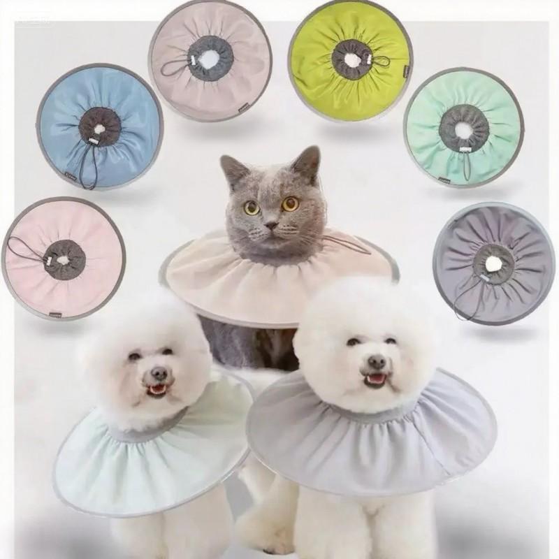 Pet Recovery Collar Cats Small Dogs Post Surgery Anti-Lick Bite Protection Adjustable Stainless Steel Cone Neck Guard