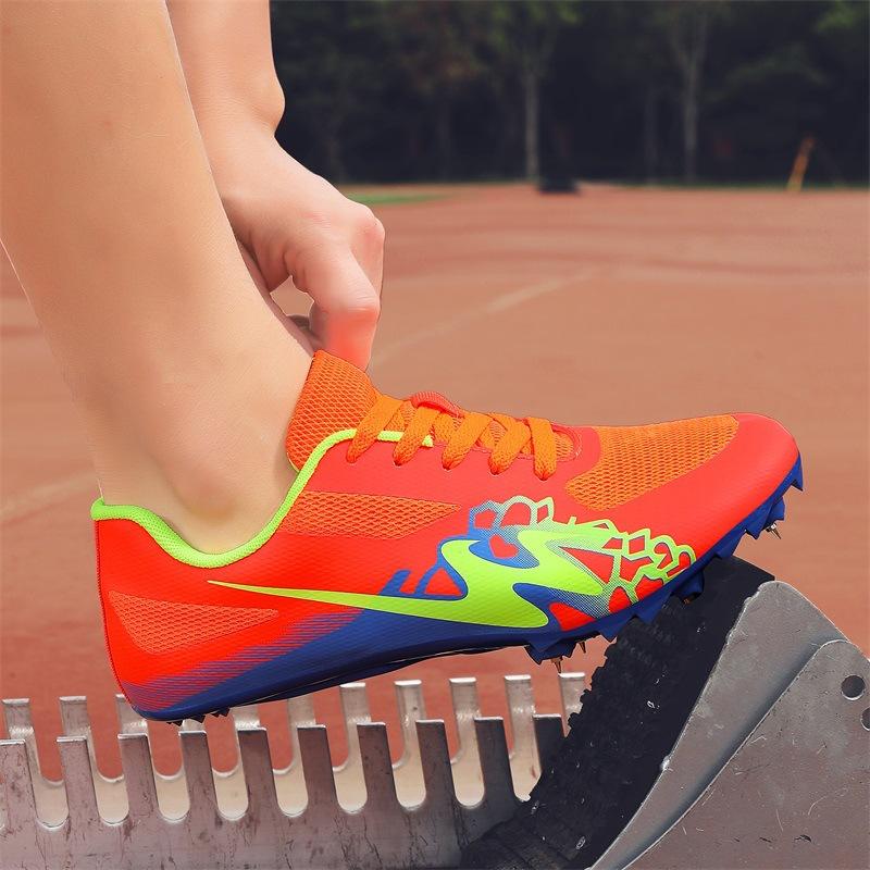 

Цзиньцзян фабрика оригинальные шиповки мужские 2025 новая обувь для легкой атлетики профессиональные беговые соревнования высокий результат гоночные шиповки 45 оранжевый