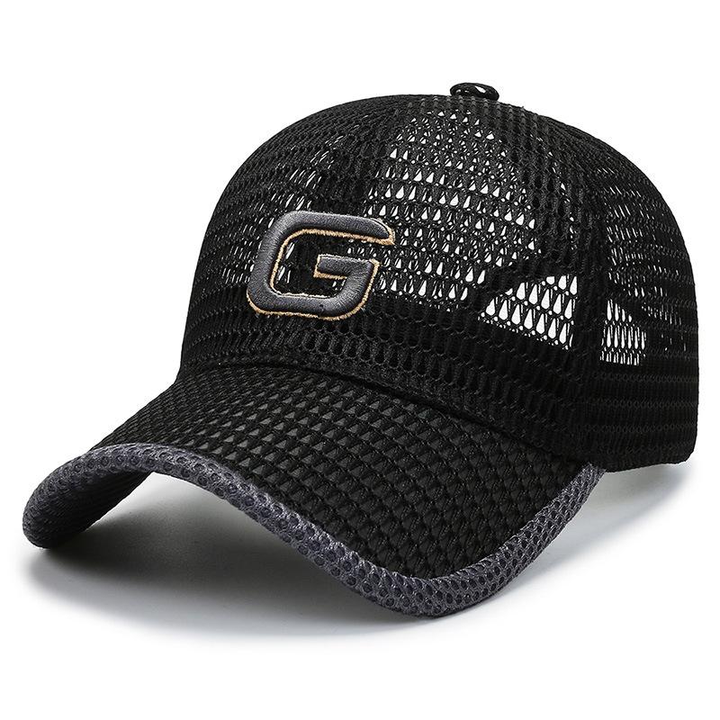 

Embroidery letters big G rough mesh baseball cap shading sun protection casual trend fashion couple Adjustable чорний