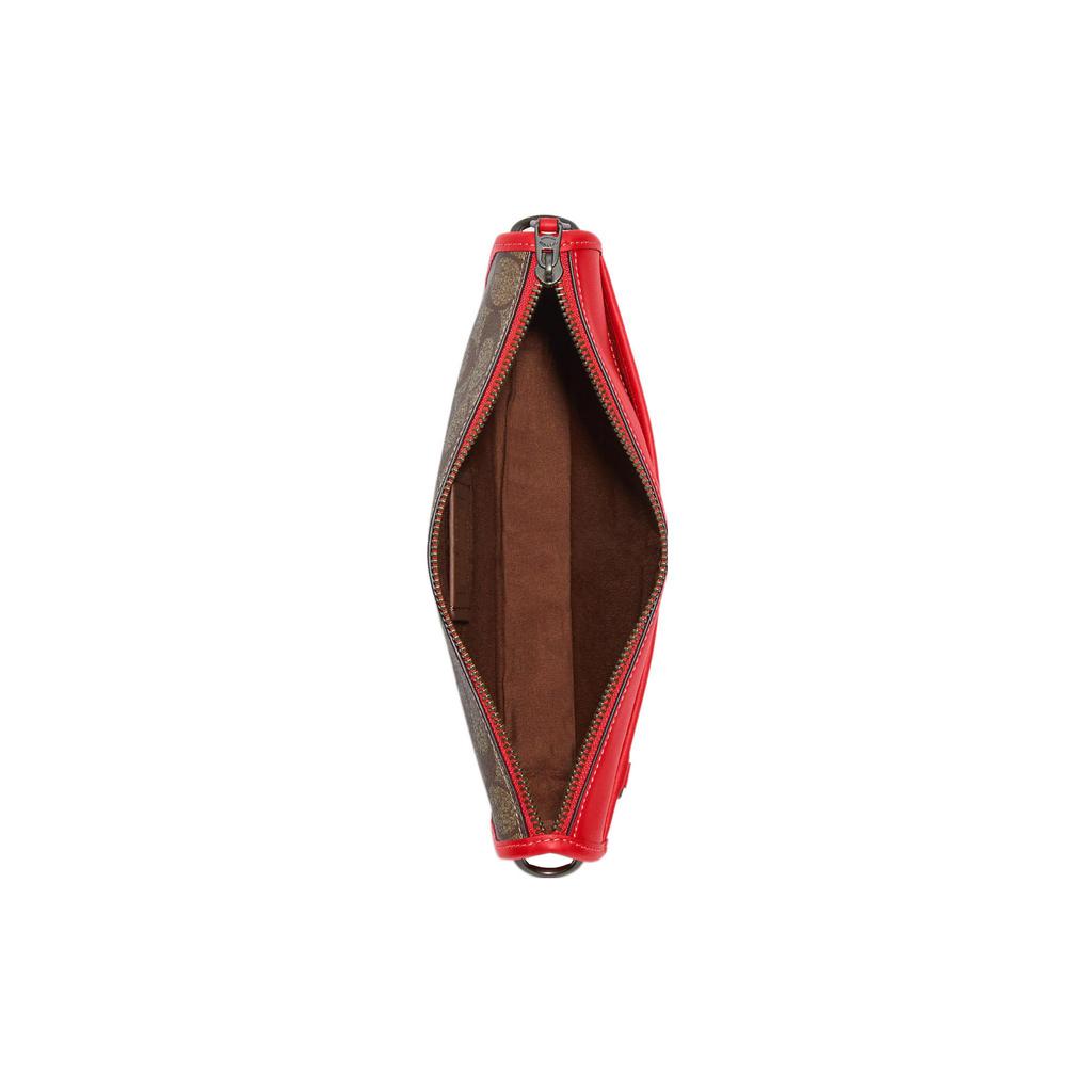 New COACH Heritage Cow Leather One Shoulder Handbag, Crossbody Bag Medium Size Men's Brown & Red C8141-QBUC3
