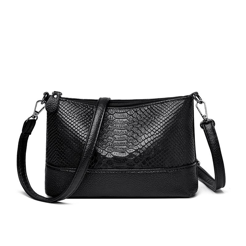 Cowhide Women s Large Capacity Fashion Crossbody Shoulder Bag Multi-Layer Versatile Handbag 2025 Model чёрный