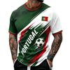 Men's Round Neck Short Sleeve Soccer with Football Print for Casual Wear