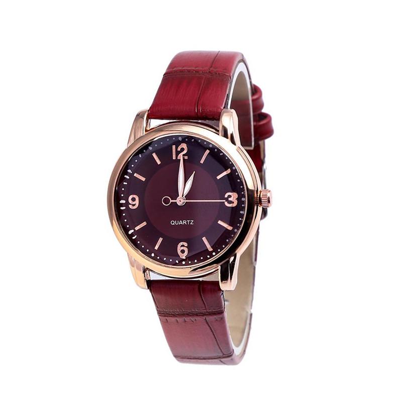 

Модные женские часы-браслет, кожаные кварцевые водонепроницаемые наручные часы, аксессуары красный