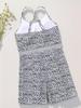 2024 New High Waist Solid Color Tankini Bikini Swimwear with Shorts