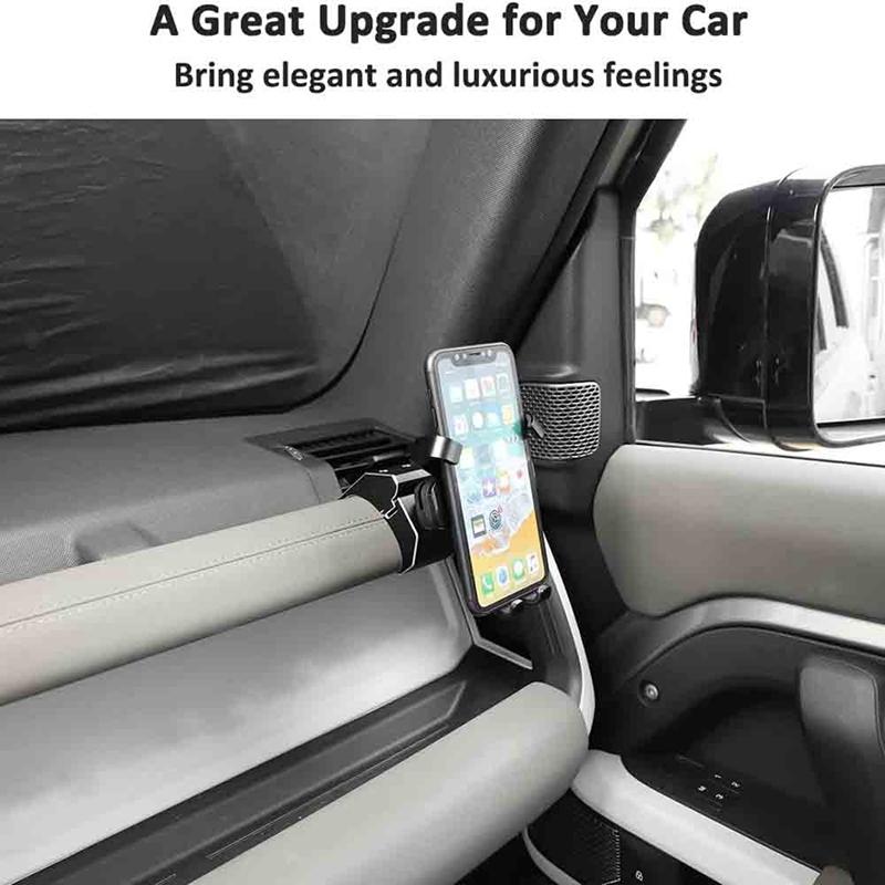 Dashboard Side Phone Holder Mount Aluminum Alloy For Land Rover Defender 90 110 Car Accessories