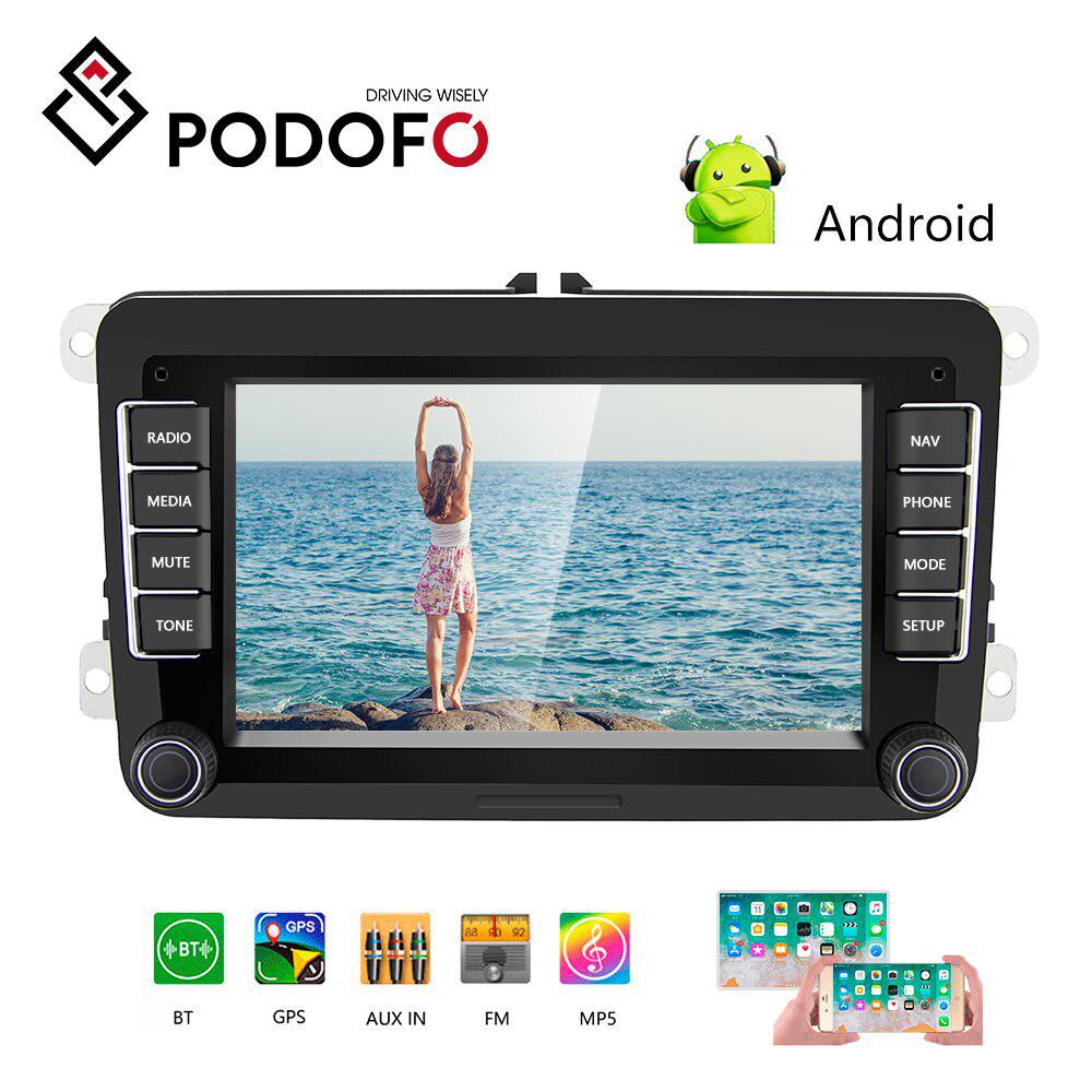 Android 7.1 Quad Core 7 inch Double Din in Dash HD Touch Screen Car GPS Navigation Stereo for Volkswagen VW Support Navi//Bluetooth//SD//USB//FM//AM Radio//WIFI//DVR//1080P