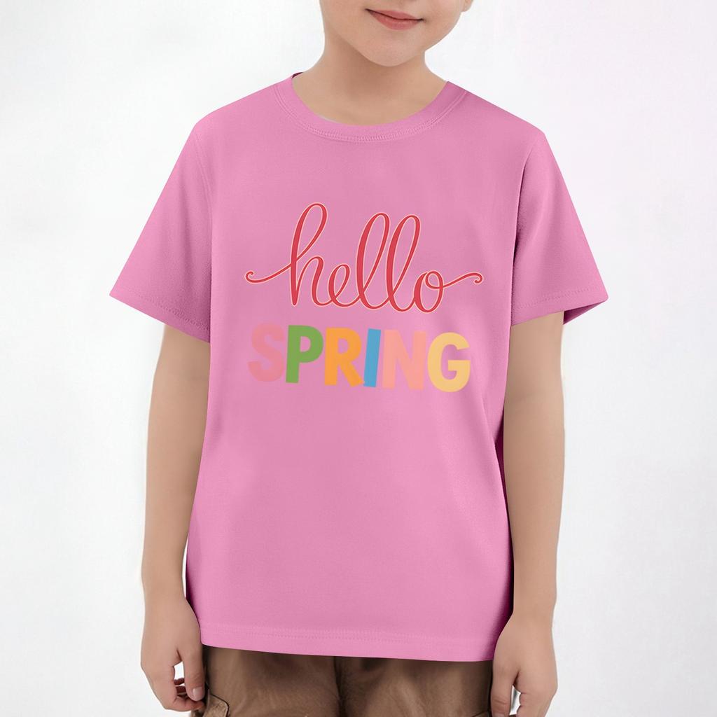 Easter Children's Neck Short Sleeve Print Top