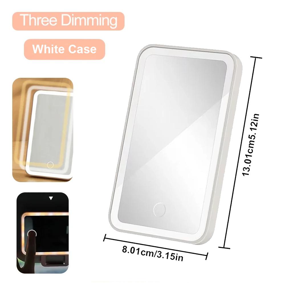 Car Sun Visor Vanity HD Mirror With LED Ultra Thin Three Gear Adjustment Car Interior Female Cosmetic Makeup Mirror For Women