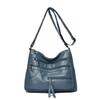 Large capacity women's solid color fashion shoulder bag multi-layer messenger bag multi-functional storage bag going out travel armpit bag