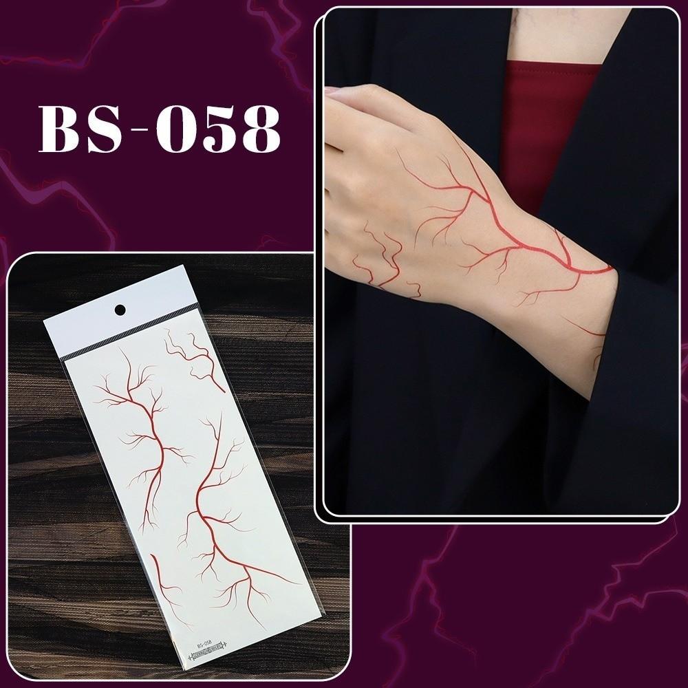 Crack Mark Temporary Tattoo Sticker Realistic Body Art Halloween Blood Vessels Tattoo Makeup