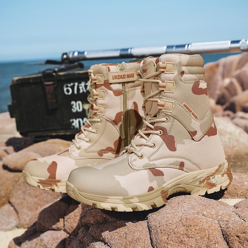 

Men s Tactical Desert High Top Boots Retro Style Motorcycle Boots Outdoor Hiking Camping Shoes Comfy Ankle Boots Sized For 39-46 47 песочный