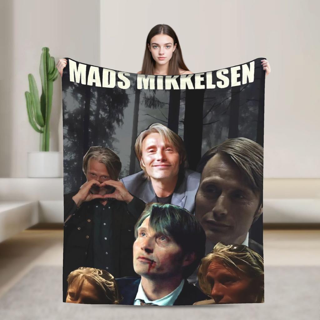 Mads Mikkelsen Super Warm Blanket Camping Plush Bedding Throws Street Trend Home Decor Flannel Bedspread Sofa Bed Cover