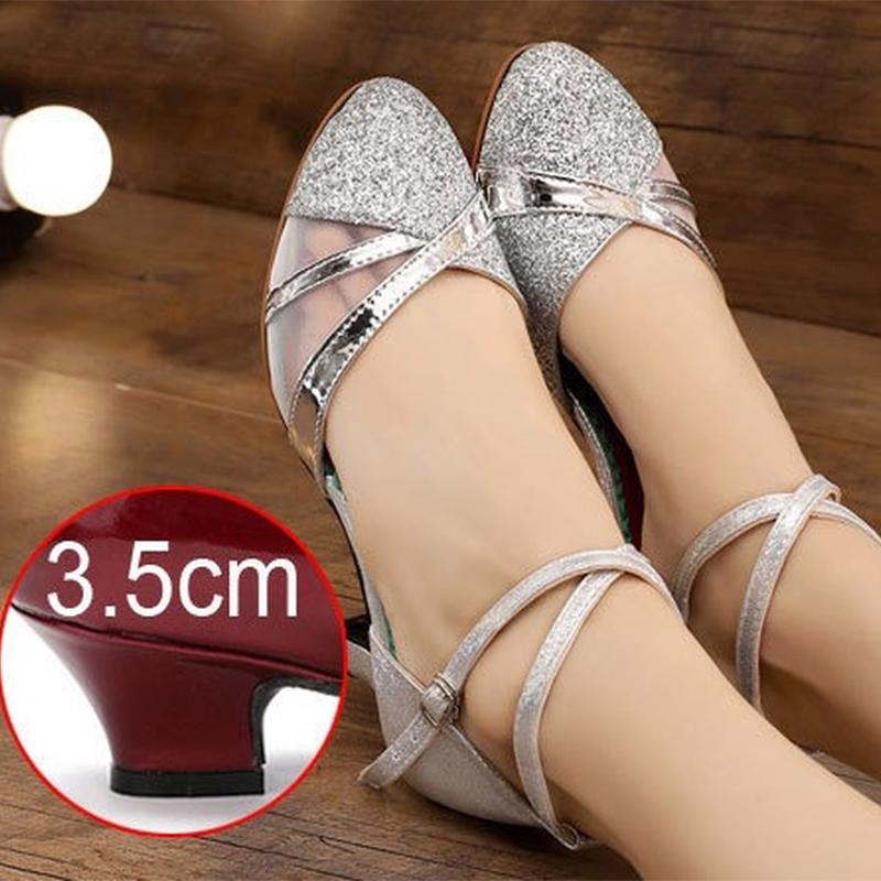 New Style Latin Dance Shoes for Women Flash Chip African Print Salsa Dance Shoes Women's Ballroom Dance Sandal Hight Heel 5cm3cm
