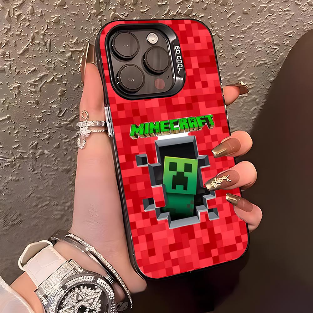 Game M-ine-c-crafts Phone Case For IPhone17 Air 16 15 14 Plus 13 12 11 Pro XS Max Silver Black Bumper Case