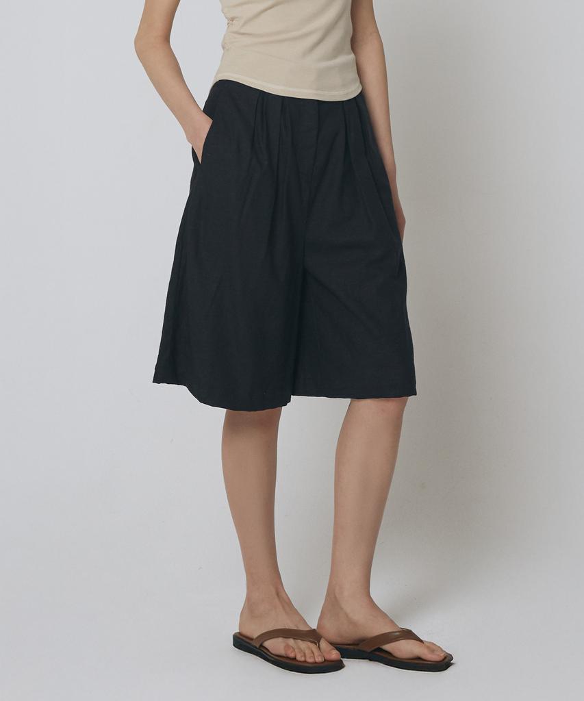 EXPRESSHOLIDAY Linen Bermuda Pants_Black