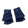 Solid Color Flip Gloves New Warm Solid Color Plus Velvet Writing Fingerless Simple Gloves