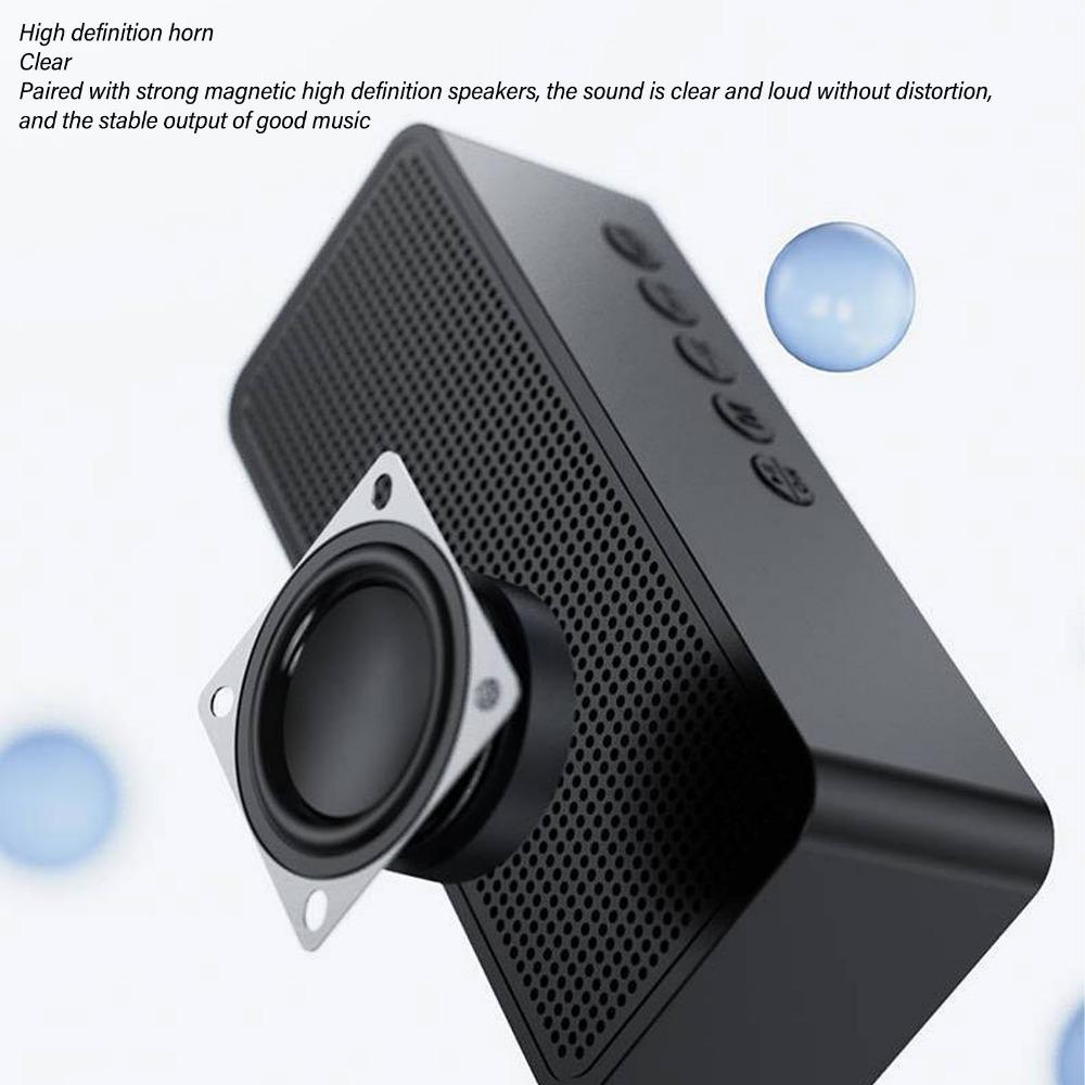 TF Card FM Radio 5.0 Bluetooth Bluetooth Speaker Modern Mirror Surface Alarm Clock  for Living Room