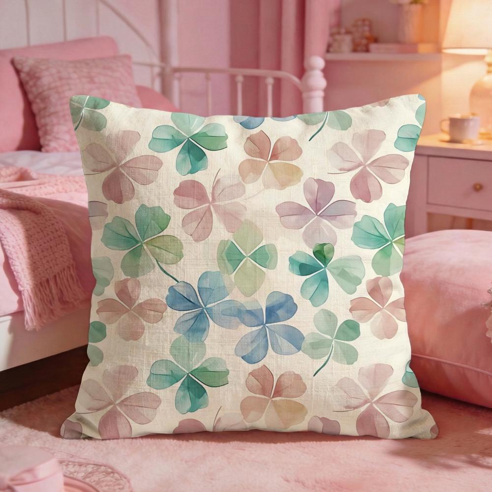Blessed LLucky CloverS Cushion Cover Premium Comfort Reversible Pillow Cove Two in One Design for Any Room  Car Interior