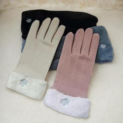 Fashion Gloves Autumn Winter Cute Furry Warm Mitts Full Finger Mittens Women Outdoor Sport Female Gloves Screen