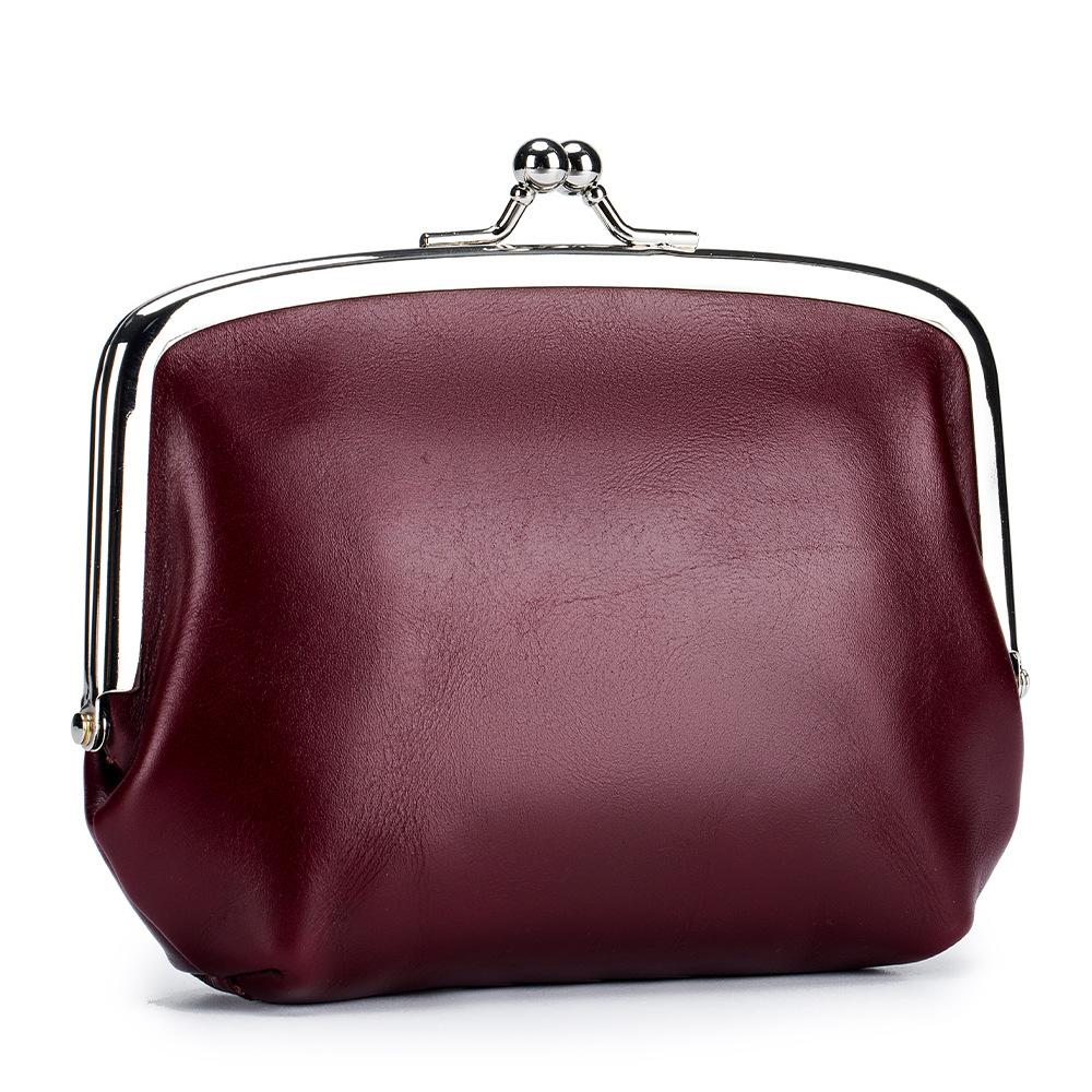 

Винтажная сумка для смены с двойным зажимом, женская модная универсальная сумка для хранения монет и помады, мини-сумка с зажимом для помады бордовый