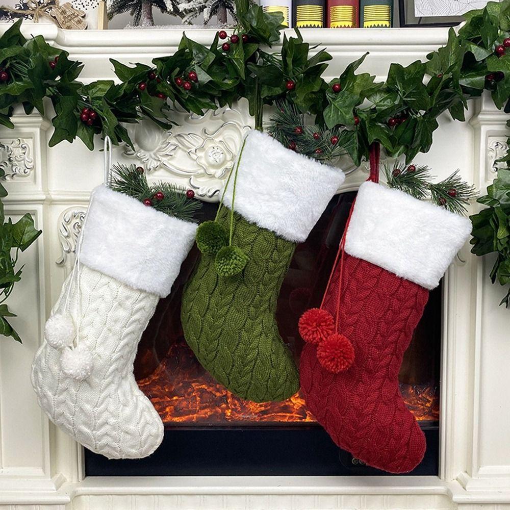 Large Capacity Christmas Knitting Stocking Personalized Christmas Tree Pendant  New Year