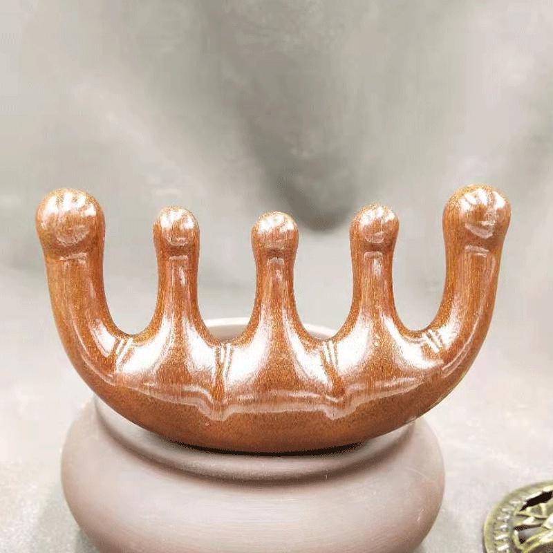 

Зеленый сандал Гребень для массажа с широкими зубьями для кудрявых волос - Портативный меридианный массажер для шеи и головы 1