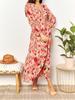 2025 Women's Fashion Long Sleeve Evening Dress - European & American Print Design