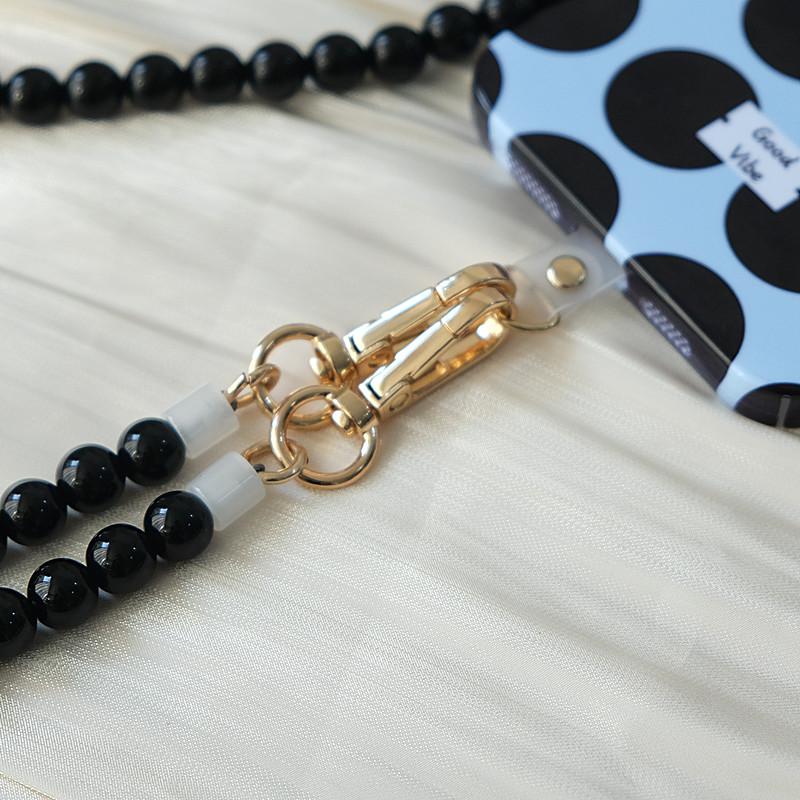 New Phone Accessory Long Cellphone Chain Anti Lost Universal Solid Bead Shoulder Neck Crossbody Phone Strap Case Holder Chain