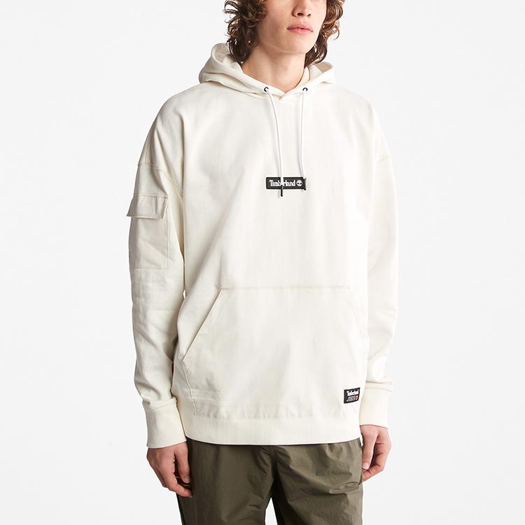 Timberland Embroidered Logo Solid Color Hoodie Men Hoodies Vintage-White A28WZ-CM9