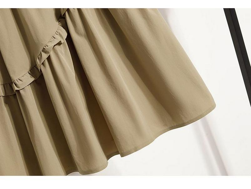 Plus Size Elegant A-line Fluffy Skirt - Spring/Summer Korean Style, Casual High-Waisted, Versatile Mid-Length Skirt