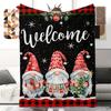 Cartoon Christmas digitalprinted polyester Bedroom velvet flannel cover blanket Fleece soft sofa cover blankets for beds