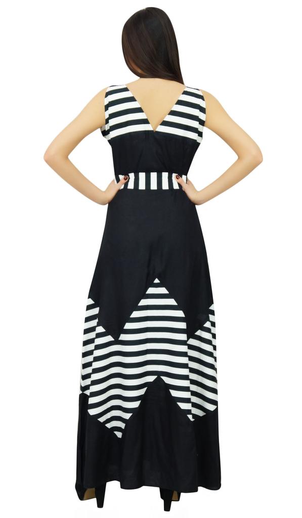 Bimba Womens Long Maxi Dress Sleeveless Black Rayon Gown Chic Holiday